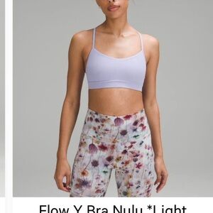lululemon athletica Light Lavender Flow Y Bra - Women's Light Support